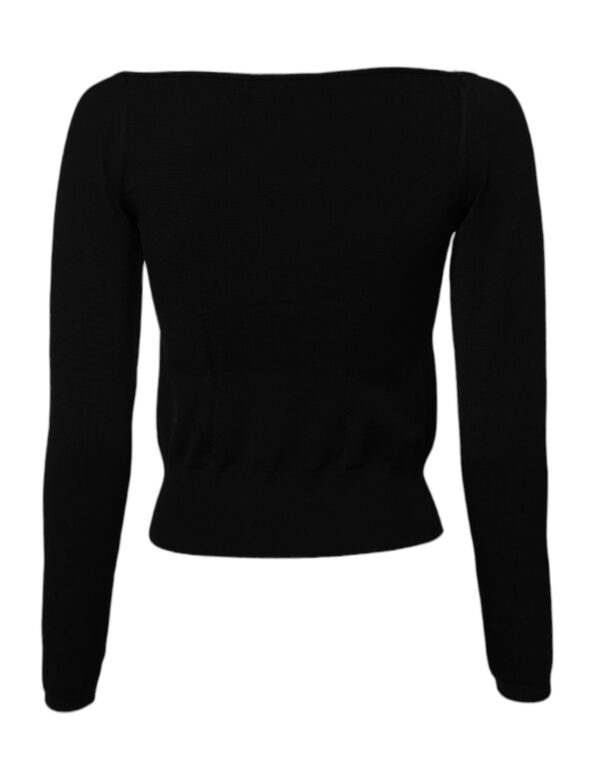 Dolce & Gabbana Black Square Neckline Long Sleeves Sweater - Image 4