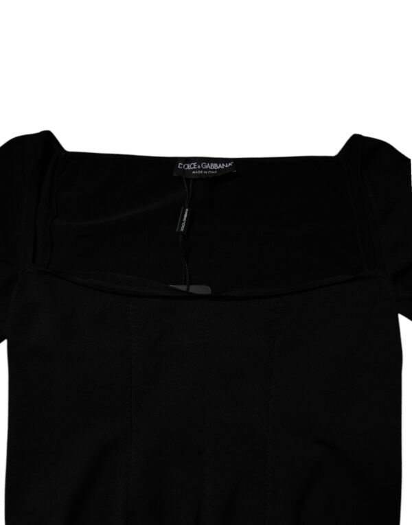 Dolce & Gabbana Black Square Neckline Long Sleeves Sweater - Image 3