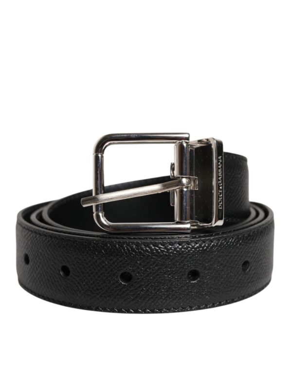 Dolce & Gabbana Black Leather Metal Buckle Classic Belt