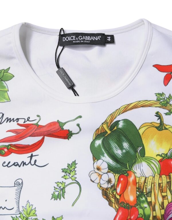 Dolce & Gabbana Multicolor Print Short Sleeves Cropped Top - Image 5